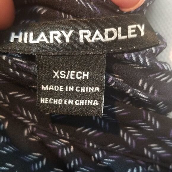 💸3/12$-Hilary Radley, Dark Blue & White, L/S Top, XS - Picture 6 of 6